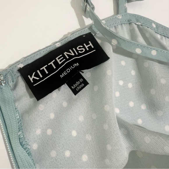 Kittenish Polka Dot Cutout Dress in Light Blue, Medium - Picture 5 of 13